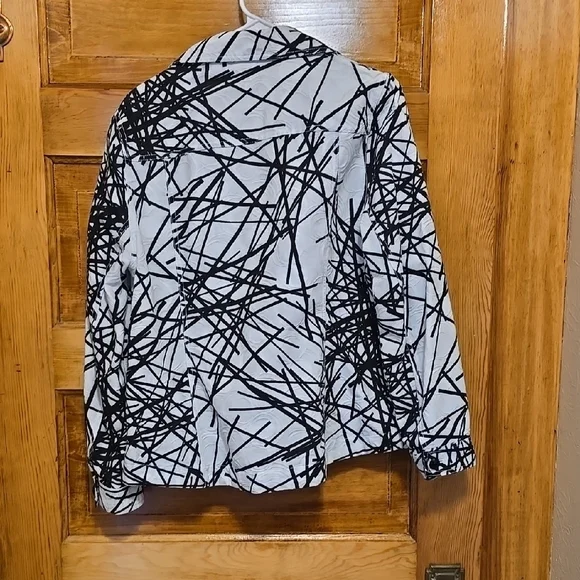 Drapers and Damonds Modern Black and White Graphic Jacket L - Picture 3 of 3